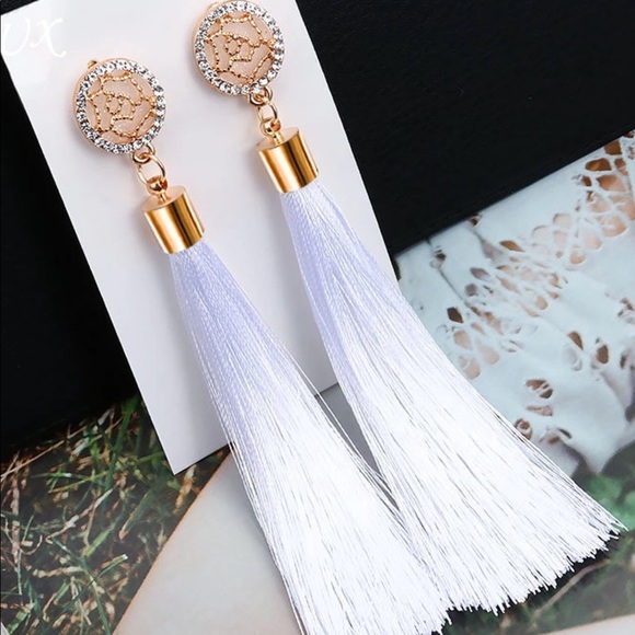 ❤️ Trendy Vintage Tassel Drop Earrings Rhinestone - Picture 3 of 3